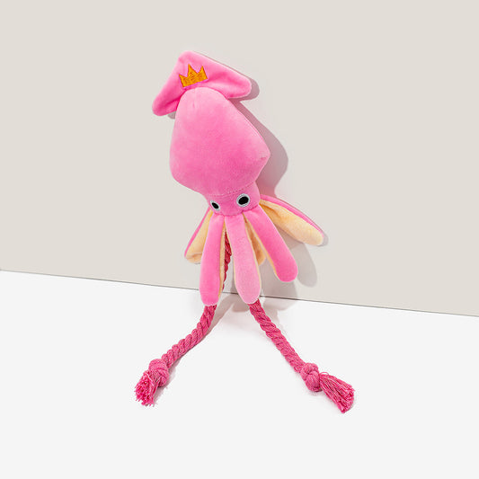 Pink Squid Squeaky Plush Dog Toy - Petmagicworld