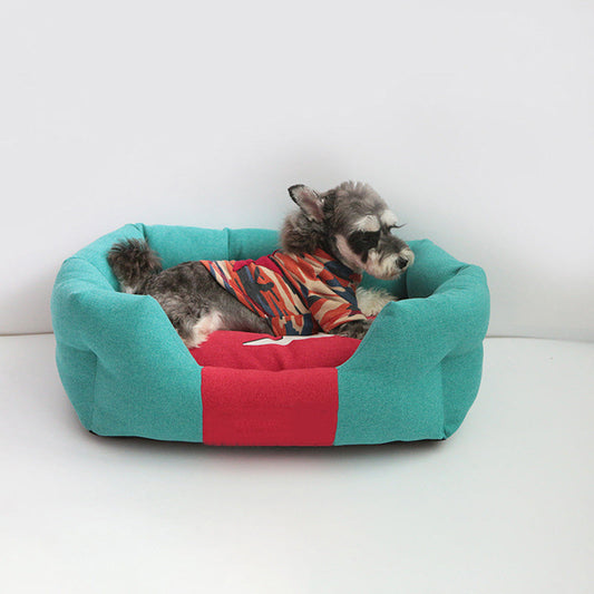 Fashionable All-season Warm Clashing Colours Cushy Dog Bed - Petmagicworld