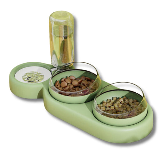 3 in 1 Elevated Pet Bowl With Water Fountain - Petmagicworld