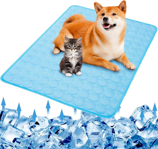 Pressure-Activated Dog & Cat Cooling Mat - Portable Cooling Pad for Crate, Bed & Car, Keeps Pets Cool in Summer