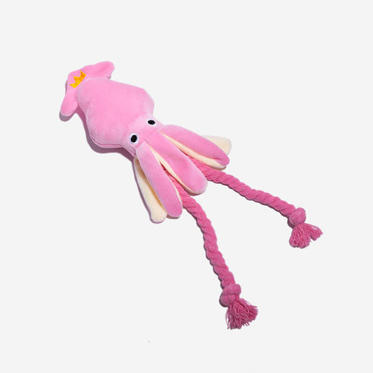 Pink Squid Squeaky Plush Dog Toy - Petmagicworld