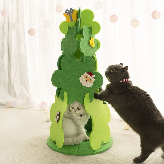 DIY Christmas Tree Cat Felt Bed Festive Decoration - Petmagicworld