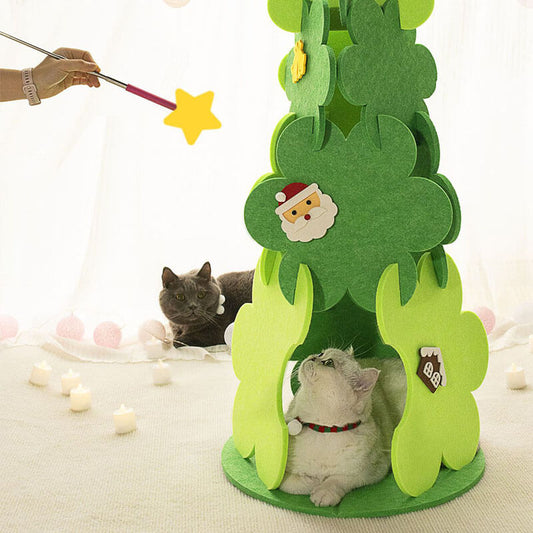 DIY Christmas Tree Cat Felt Bed Festive Decoration - Petmagicworld