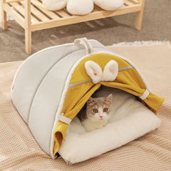 Rabbit Ear Enclosed Cat House Bed - Petmagicworld