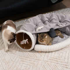 Koalaing 2 in 1 Foldable Indoor Soft Cat Tunnel Bed - Petmagicworld