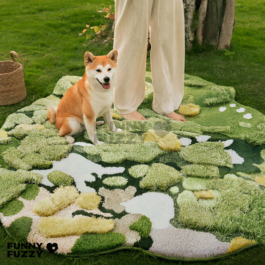 Luxury Moss Rug Hand Tufted Wool Pet Mat Pet Rug - Petmagicworld