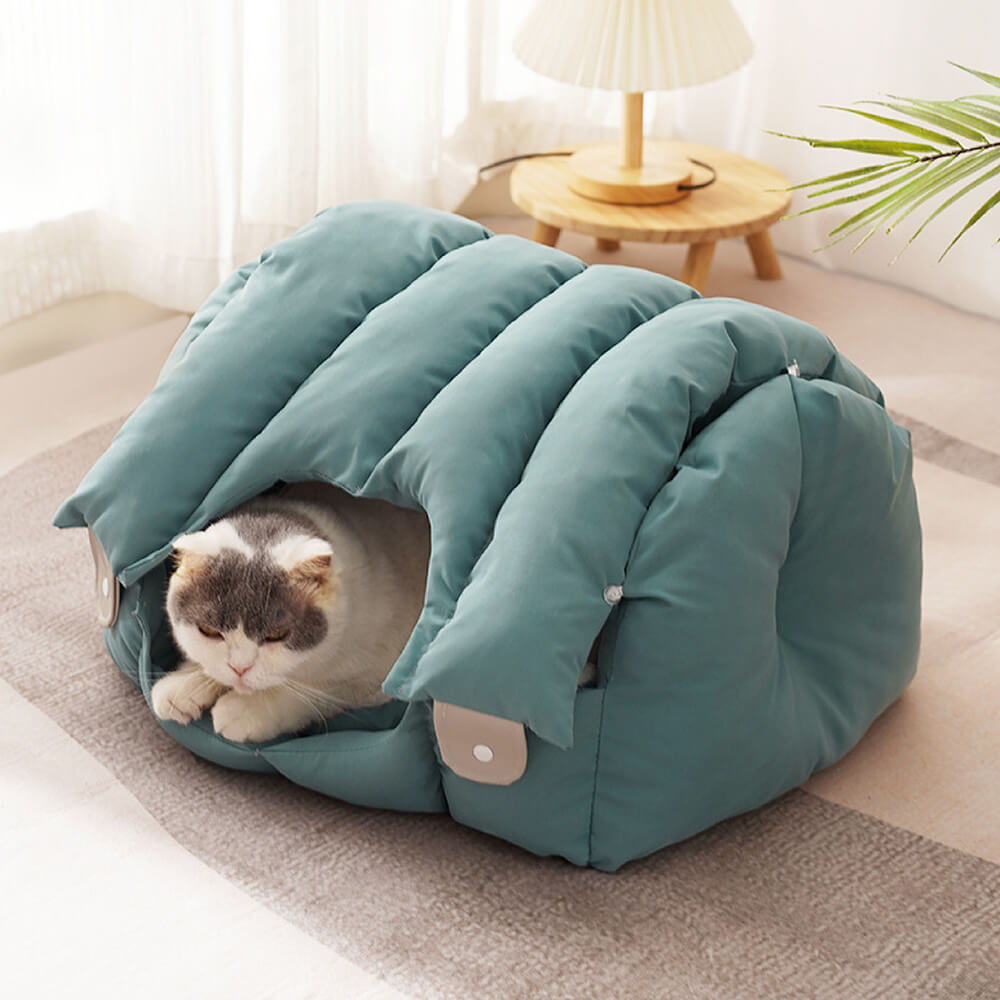 Warming 2-in-1 Arched Semi-Enclosed Cat Cave - Petmagicworld