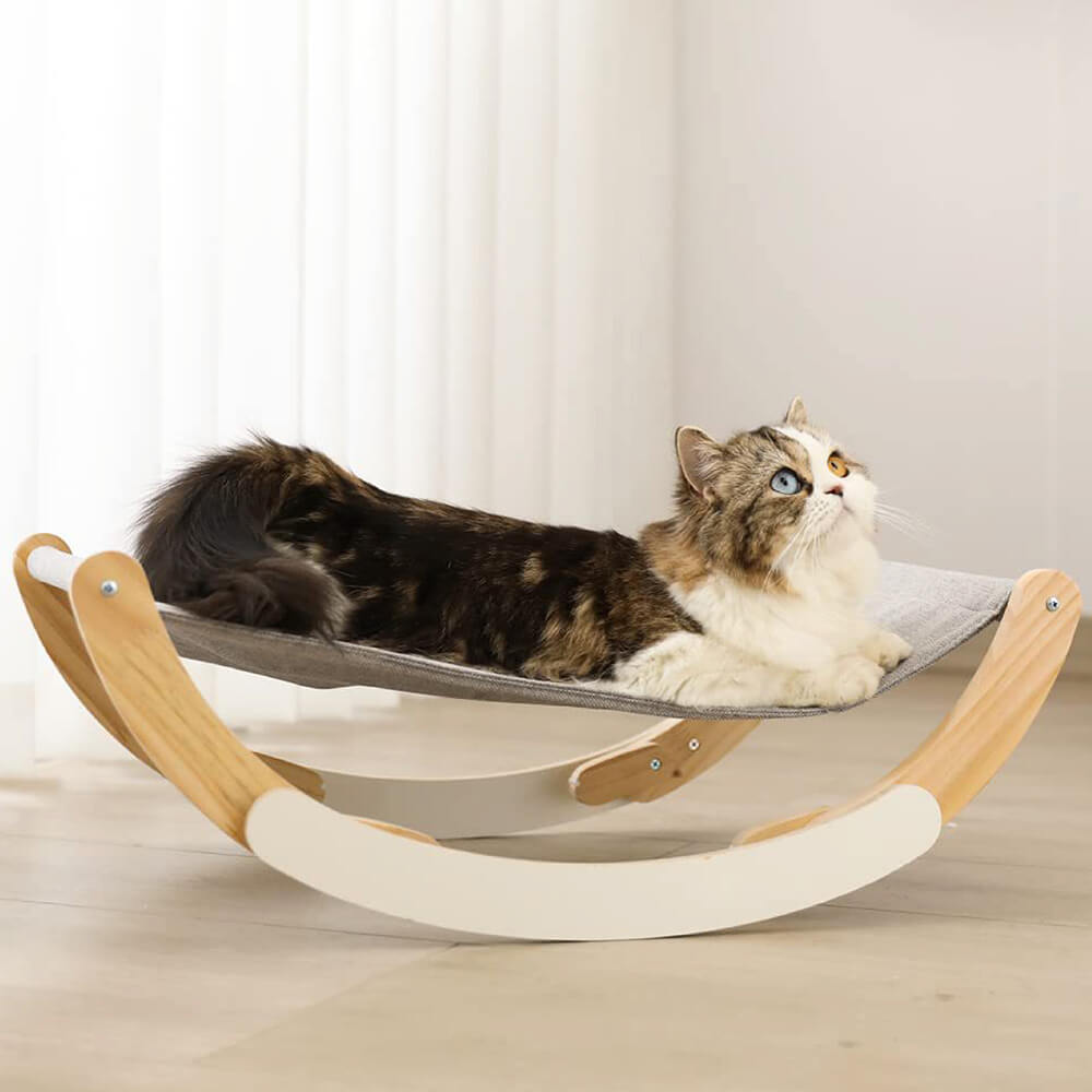 Wooden Elevated Cat Hammock Bed Swing Chair - Petmagicworld