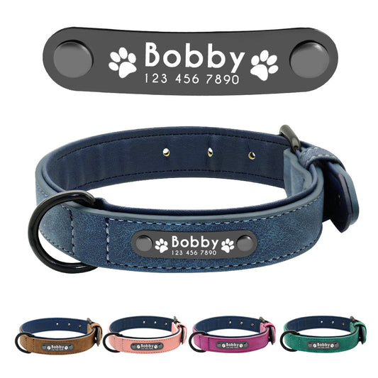 DiDog™ - Personalized, Custom Engraved Leather Dog Collar & Leash Set - Petmagicworld