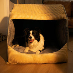Warm Flannel Detachable Semi-Enclosed Large Dog Tent Bed - Petmagicworld