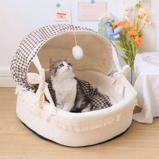 Adorable Cradle Semi-enclosed Cat Bed - Petmagicworld