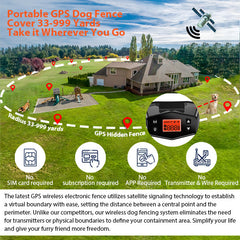 PETHEY F800 GPS Wireless Outdoor  for 2 Dogs Fence