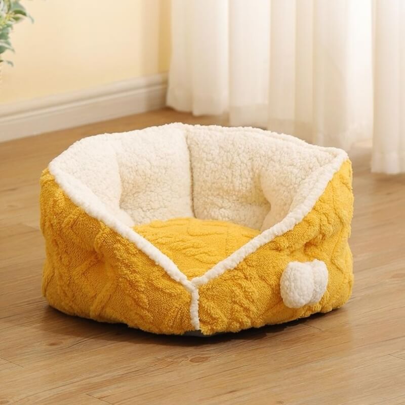 Cheese Cat Bed Fleece Jacquard Comfortable Dog Bed - Petmagicworld