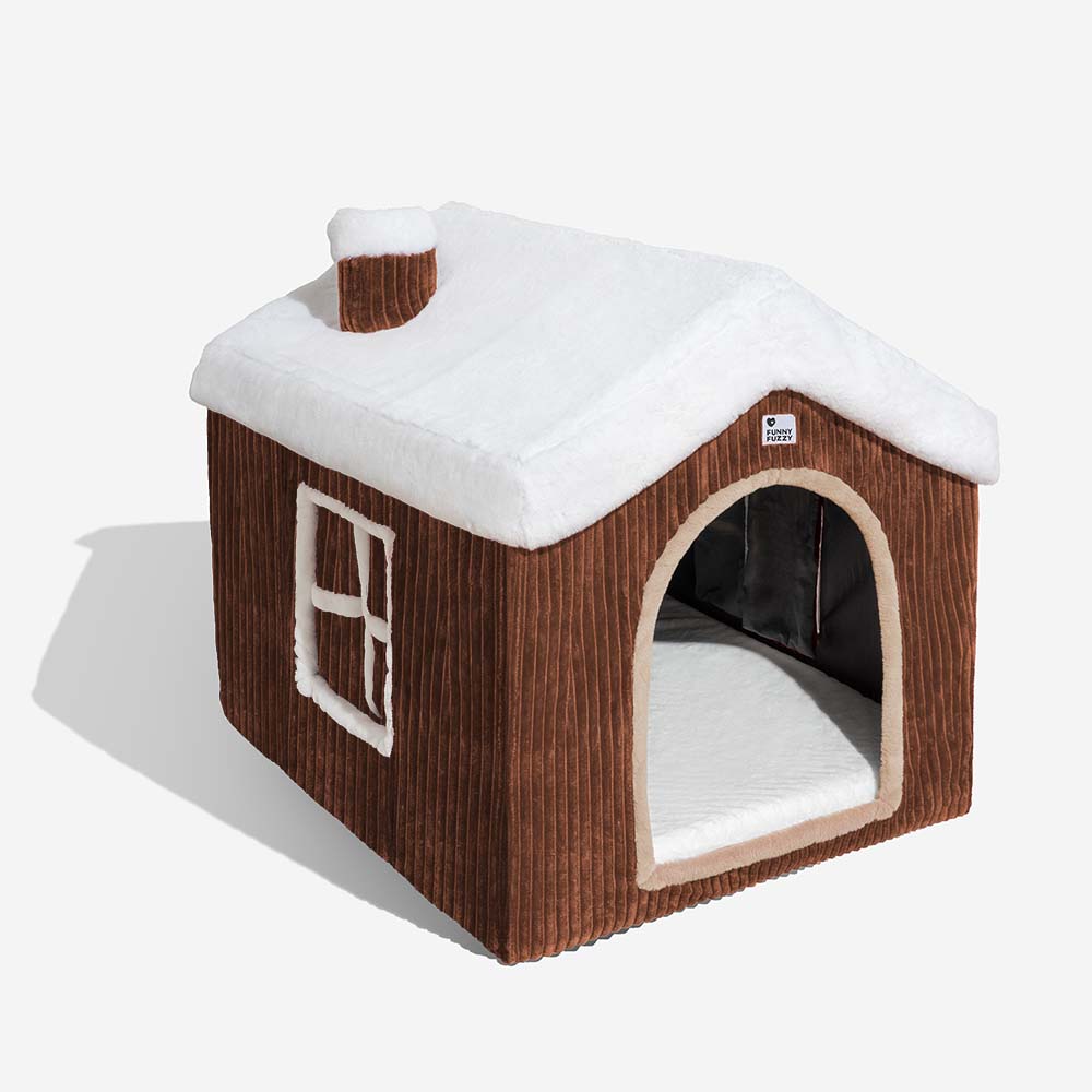 Christmas Snow House Cozy Warmth Large Dog House - Petmagicworld
