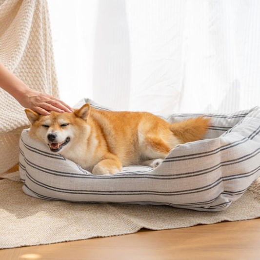 Classic Stripe All Seasons Breathable Dog Bed - Petmagicworld