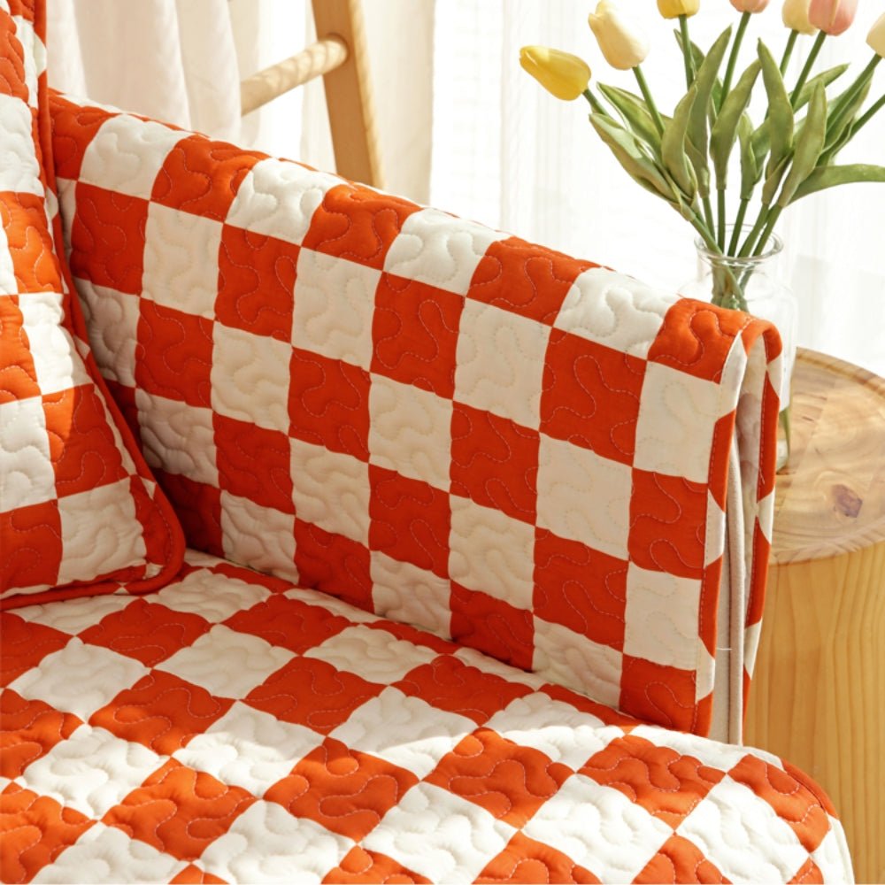 Colorful Checkerboard Anti-scratch Furniture Protector Couch Cover - Petmagicworld