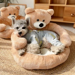 Cute Detachable Cuddle Bear Cat Bed - Petmagicworld