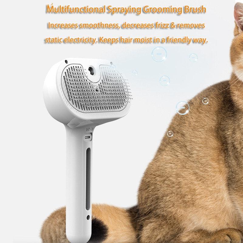 Pet Comb Self Cleaning Pets Hair Remover Brush For Dogs Grooming Tools Dematting Comb Built-in Mist Humidifier Pet Products - Petmagicworld
