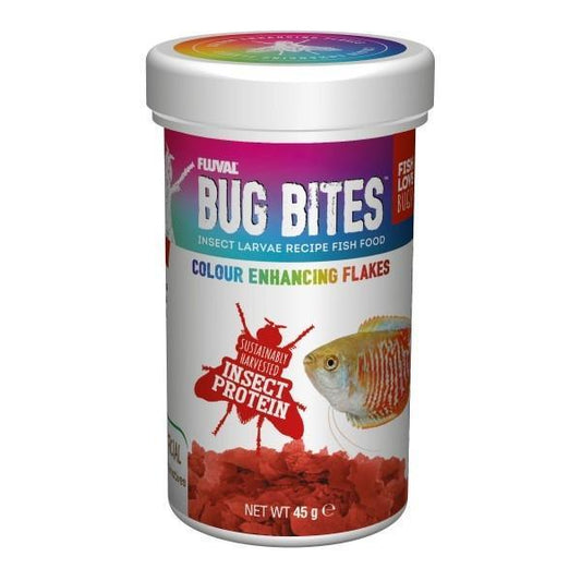 Fluval Bug Bites Colour Enhancing Flakes 45gm - Petmagicworld
