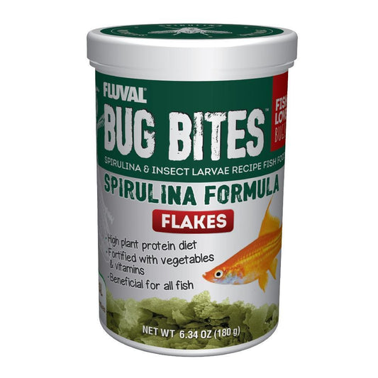 Fluval Bug Bites Spirulina Flakes 180gm - Petmagicworld