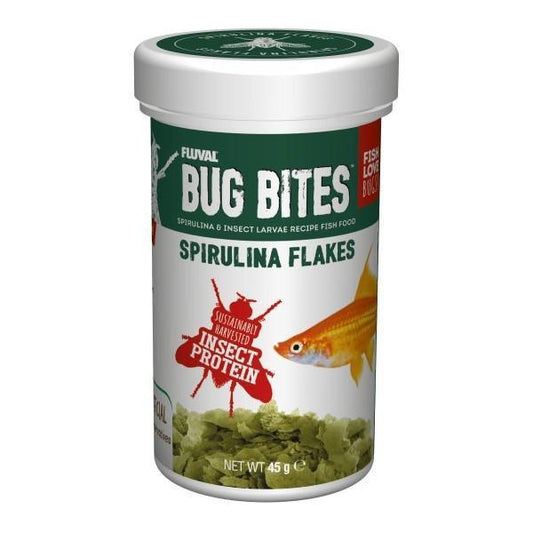 Fluval Bug Bites Spirulina Flakes 45gm - Petmagicworld