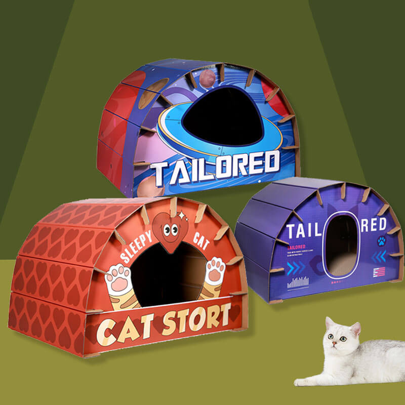 DIY Cardboard Funny Pattern Cat Scratching Board Cat House - Petmagicworld