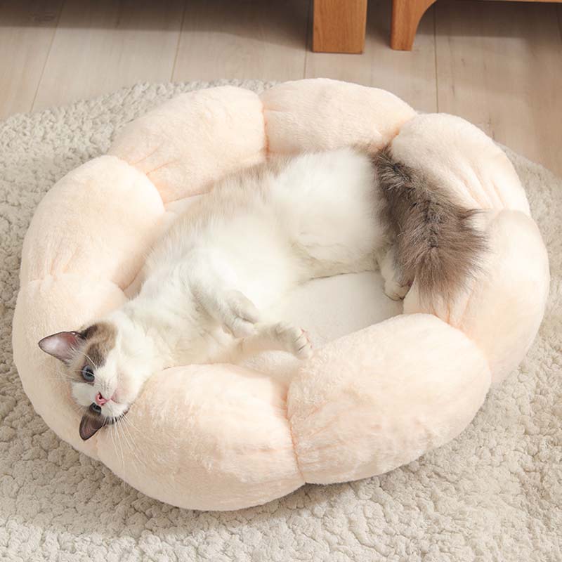 Deep Sleeping Flower Shape Cat Bed - Petmagicworld