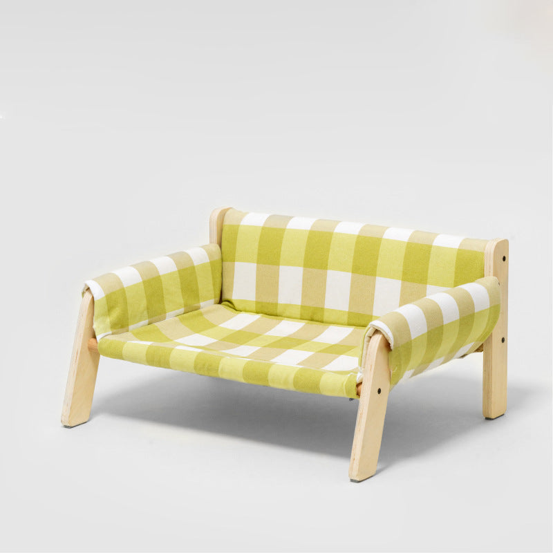 Fashion Checkered Wooden Pet Sofa Bed - Petmagicworld