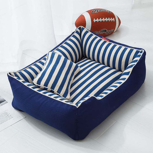 Navy Blue Medium Large Dog Pillow Bed - Petmagicworld