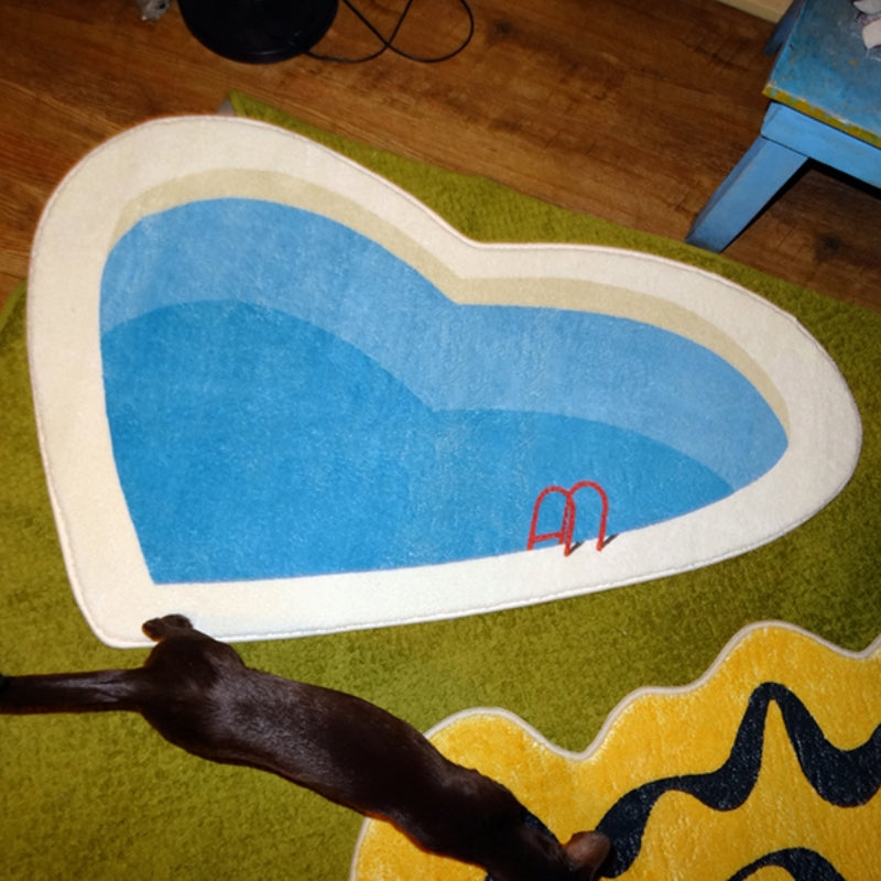 Romantic Heart-shaped Pool Rug Pet Mat - Petmagicworld