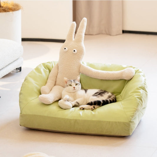 Leather Cooling Dog & Cat Sofa Bed - Petmagicworld