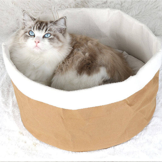 Washable Kraft Paper Cat Basket Bed - Petmagicworld