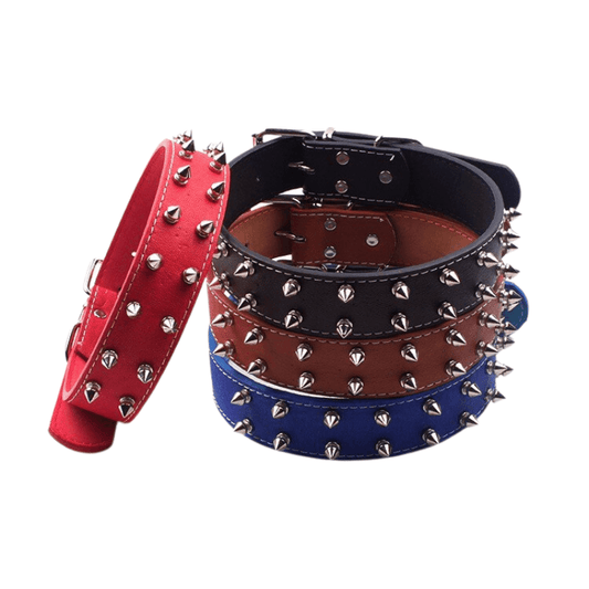 Sharp Spiked Studded Leather Dog Collars - Petmagicworld