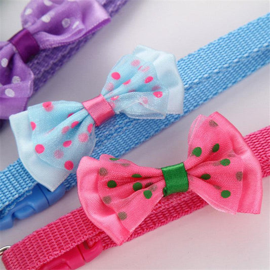 Polyester Dog Collars With Bowknot Bells - Petmagicworld